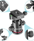 Professional Metal 360 Degree Rotating Panoramic Ball Head with One Quarter Inch Quick Release Plate and Bubble Level details