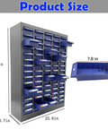 Bolt and Nut Tool Storage Cabinet 75 Drawers Parts Cabinet Contains Assortment KIT Metal Organization Shelves dimensions shown