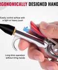 Powerful all metal air blow gun kit delivers efficient dust and debris removal with ergonomic handle and rubber tip