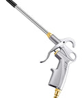 Heavy Duty Air Blow Gun Air Nozzle Blow Gun with Bigger Pipe & Extended Nozzle, silver metal body, side view