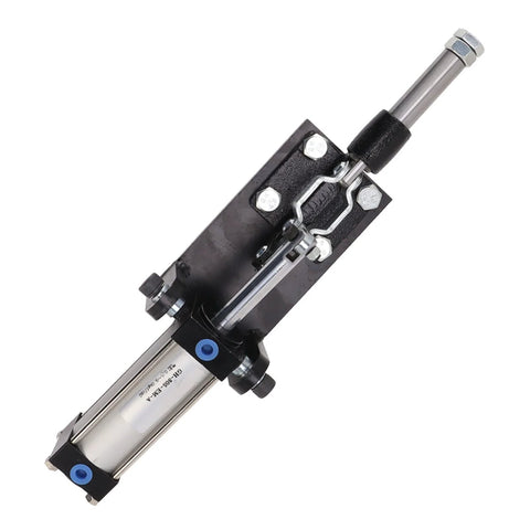 Metal Pneumatic Toggle Clamp With Auto Control Industrial Air Clamp in carbon steel, close-up of carbon steel body and piston rod.