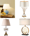 Various table lamps with 2 Pack 22mm Metal Ball Lamp Finials Caps And Knob With Classic Style Decorative Screw Cap Nuts in silver.