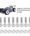 Metal Ball Head Screws For 1/10 Scale RC Cars, Threaded Replacement Pack For 94122 94166 94155 94188 Models displayed with RC car