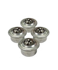 Set of 5/8 Inch Ball Transfer Units 10 Pcs Metal Roller Ball Transfers with Wide 1 Inch Base displayed on white background