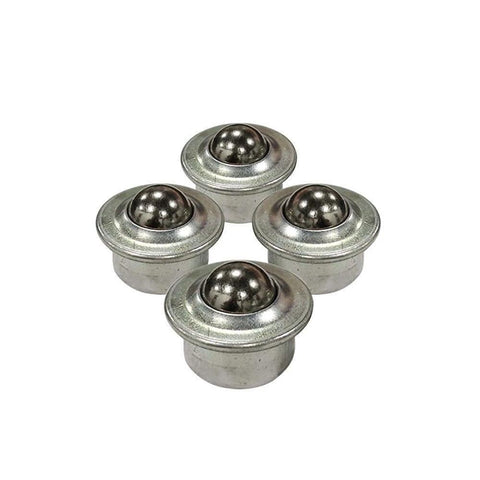 Set of 5/8 Inch Ball Transfer Units 10 Pcs Metal Roller Ball Transfers with Wide 1 Inch Base displayed on white background