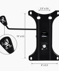 Metal Base Replacement Set For Office And Gaming Chairs With Bottom Plate Stand Cylinder And Five Durable Rubber Caster Wheels Designed For Heavy Duty Stable Gold Tone Base Smooth Quiet Rolling With Precision Bearings And Universal Fit Easy Install front view with dimensions