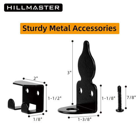 Heavy Duty 18 Inch Cane Bolt Gate Drop Rod For Wood Fences And Doors, steel brackets and screws for secure installation.