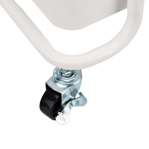 Close-up of lockable wheel on Versatile 3 Tier Rolling Utility Cart With Lockable Wheels For Kitchen And Home Storage Portable Mobile Shelving Unit