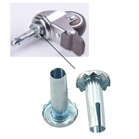 Eight Pcs Metal Caster Sockets With Three Eighths Inch Diameter And Length One And One Quarter Inches Stem Sleeve For Chair Legs