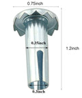 Close-up view of Eight Pcs Metal Caster Sockets With Three Eighths Inch Diameter And Length One And One Quarter Inches Stem Sleeve