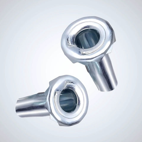 Metal Caster Socket Sleeve Set, 20 Pack Stem Inserts For 5/16 By 1-1/2 Inch Casters, shown close-up against a grey background