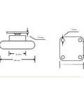 Technical drawing of a 2.5-inch flat metal caster wheel with measurements; part of a ✝️ 100-Pack 2.5" inch Flat Metal Caster Wheel - Chrome plating.