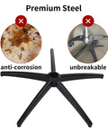 Heavy Duty 28 Inch Metal Base Replacement With 5 Polyurethane Wheels Bell Glides For Office And Gaming Chairs, anti-corrosion and unbreakable black metal chair base