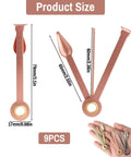 9 Pack 3 In 1 Metal Cleaning Tools Set Stainless Steel Tamper Reamer Pick Multi Tool For Tube Maintenance And Craft Repair Compact DIY Kit With Gold Rose Gold Silver Finishes shown in different sizes and finishes