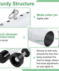 Sliding Door Security Bar, 17-50 inch Adjustable, illustrated with metal cotter pin, 1-inch diameter, silicone tips for window safety