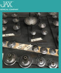 Water Based Antique Metal Darkener For Quick Heat Free Finishes Creates Rich Authentic Patinas On Steel Brass Copper Aluminum And Other Metals Without Heat Or Electricity Pint Available In A Convenient Bottle For Easy Application shown on antique metal parts display.