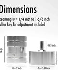 Dimensions of All Metal Pipe Deburring And Reaming Tool For Copper Pipe And PVC Tubing With Drill Adaptor Pro Grade 1/4 To 1 5/8 Inch Inner And Outer Chamfer Bevel Tool Vouyar