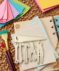 Versatile Die Cut Set For DIY Card Making And Scrapbooking With Intricate Metal Cutting Dies on colorful paper and tools