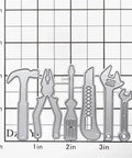 Pro Grade Card Making Die Cuts Metal Dies Set For Scrapbooking Embossing And Stenciling Diy Paper Craft Kit with tools on grid background