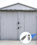 Metal gate with Set Of 10 Weldable Barrel Hinges 2 Inch By 3/8 Inch Carbon Steel Heavy Duty Detachable Weld On Door Hinges detail inset