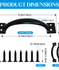 Dimensions of Two Pack 5.5 Inch Metal Door Handles Heavy Duty Modern Hardware with screws shown