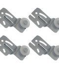 Closet Sliding Door Roller Kit With Hanging Rails Hardware, Metal Silver, 4 galvanized steel wheels, 7/8 inch diameter
