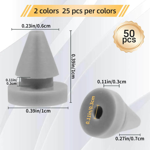 50 Pack Metal Door Silencers And Slammers One Half Inch Diameter Black And Silver Durable Silicone Rubber Door Stop Cushions For Metal Frames Quiet Slam Prevention Easy Install Long Lasting For Home Office And Studio Use