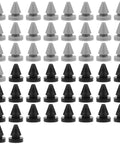 50 Pack Metal Door Silencers And Slammers One Half Inch Diameter Black And Silver Durable Silicone Rubber Door Stop Cushions