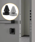 Close-up of 50 Pack Metal Door Silencers And Slammers One Half Inch Diameter Black And Silver Durable Silicone Rubber Door Stop Cushions for metal frames