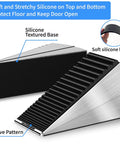 Heavy Duty Door Stopper 3 Inch Tall Adjustable Spring Loaded Door Stop Wedge With Non Slip Rubber Grip Top And Bottom Durable Metal Construction 2 Pack Perfect For Home School Carpet Tile Wood Floors Keeps Doors From Slamming.