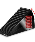Heavy Duty Door Stopper For Bottom Of Door 3 Inch Tall Adjustable Metal Door Stop With Anti Slip Rubber Grip Extra Strong Spring