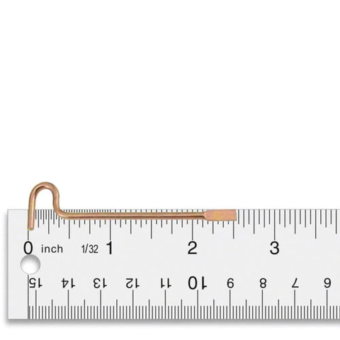 Five durable metal emergency privacy key for Kwikset interior privacy locks, shown on ruler for size reference.