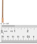 Close-up of a durable metal emergency privacy key for Kwikset interior privacy locks next to a ruler showing 1/8 inch width.
