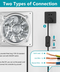 Beefy 10 Inch Metal Exhaust Fan With Switch And Damper 988 CFM Garage Ventilation Fan For Shop Shed Basement Chicken Coop Wall Mount Fume Extractor In Silver wiring options