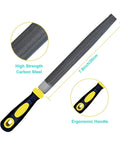 8 Inch 3 Piece Metal File Set With Flat Round And Half Round Files In High Carbon Steel for metalworking and woodworking