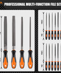 17 Piece Metal File Set With Hemicycle Angle Round Flat And Needle Files For Plastic Wood And Metal Projects In Heat Treated Drop Forged Alloy Steel With Durable Storage Case For Precision And Longevity
