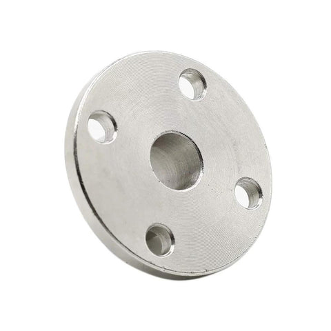 Durable 7mm metal flange shaft couplings with a 0.28 inch bore, heat treated, electroplated, for precise alignment in RC motors.