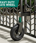 Heavy Duty Gate Wheel 8 Inch With Spring Loaded 360 Degree Rotation Gate Caster Kit for Wooden Gates and Metal Tube Gates, black.