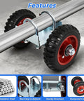 Heavy Duty Gate Wheel Set With Rubber Carriers And Adjustable Double U Bolts For Driveway Fences, 600Lb Capacity
