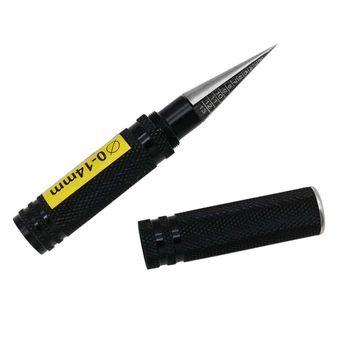 0 To 14mm Model Hole Puncher And Reamer Tool For Aircraft And Car Shells Portable Manual Expanding Drill shown with cap removed.