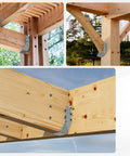 25 pcs 2x6 Joist Hanger, LU26 20 Gauge Double Shear Face Mount Joist Hanger, shown installed on wooden rafters, providing stable alignment in automation and mechanical systems.