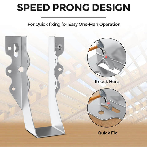 Image showing 25 Pcs 2x6 Joist Hangers,20 Gauge Metal Face Mount Joist Hangers, Lu26 Joist Hanger Galvanized, Hurricane Ties for Rafter