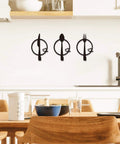 Three-Piece Knife, Fork and Spoon Kitchen Hook - Metal Wall Hanging in modern kitchen, practical hook for home decor
