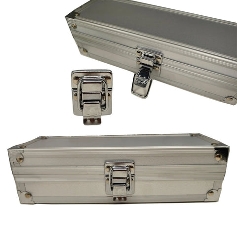 Carrying case for 8 Inch Master Precision Box Level Pro Grade Carbon Steel Tool With 0.0002 Inch Per 10 Inch Accuracy, with latch detail.