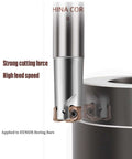 Indexable 3/8 Inch Shank Metal Lathe End Mill Tool Holder EXN02R with 10 Pcs LNMU020209ZNER for boring and grooving