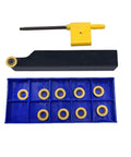 Five Eighth Inch Metal Lathe Tool Holder With 10 Pc RCMT10T3 R5 Carbide Turning Inserts Round Replacement Inserts For Lathe Tools Boss Grade Durability By RHFGYY For Pros