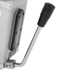 Close-up of Heavy Duty Manual Lubrication Pump With Double Outlet Port 500CC CNC 4mm Oiler lever and metal body for machine lubrication
