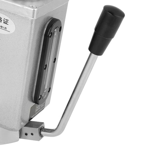 Close-up of Heavy Duty Manual Lubrication Pump With Double Outlet Port 500CC CNC 4mm Oiler lever and metal body for machine lubrication