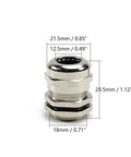 Ten Pack Metal Waterproof M20 Cable Glands Joints With Adjustable Threaded Connectors In Silver For 6 To 12 Mm Cable Diameter Built Tough For All Weather Use Dustproof Gland Set You Can Truly Rely On For Harsh Environments