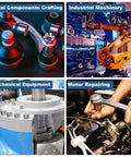 Metal components, industrial machinery, mechanical equipment, and motor repair settings, related to Six Piece M10 Stainless Steel Spacers Set.